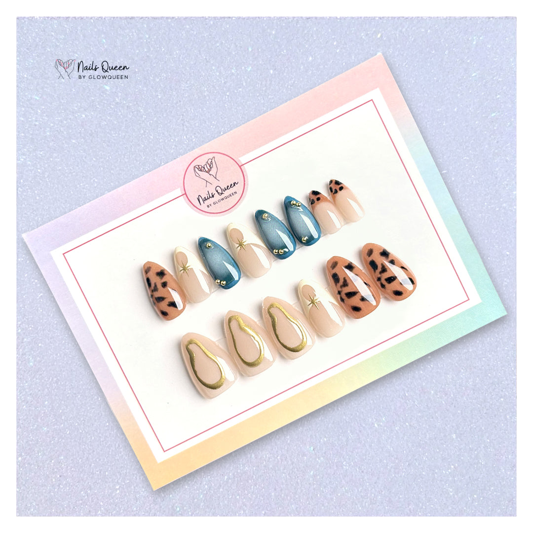 Aura Luxe Almond Synthetic Press-on Nails