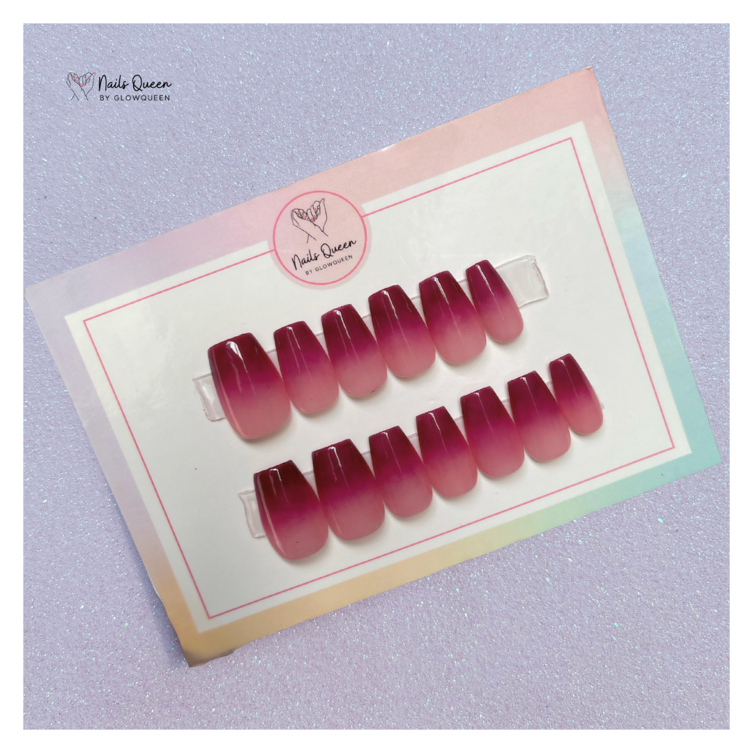 Purple ombre handmade nails