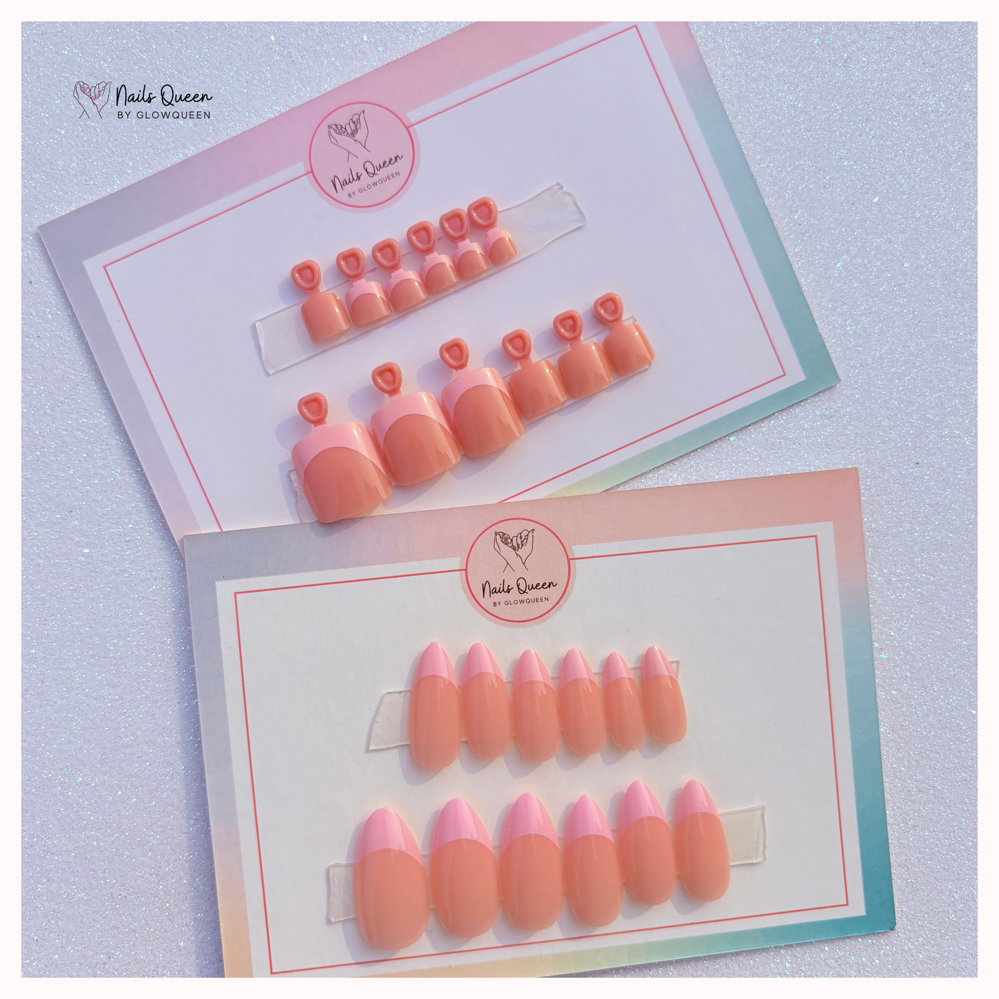 Pink French Tips Hand & Toe Nails