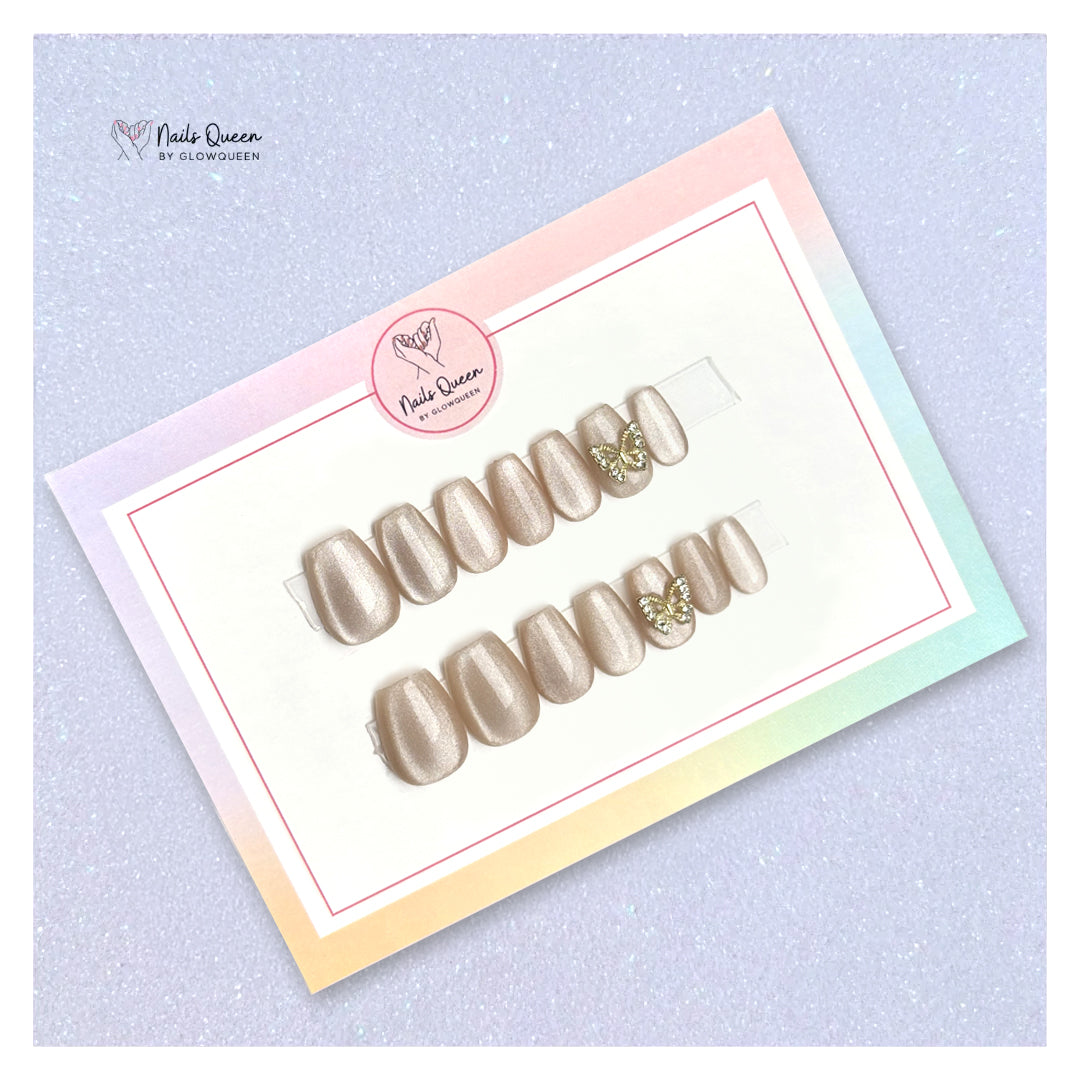 Cateye Butterfly Custom Handmade Nails