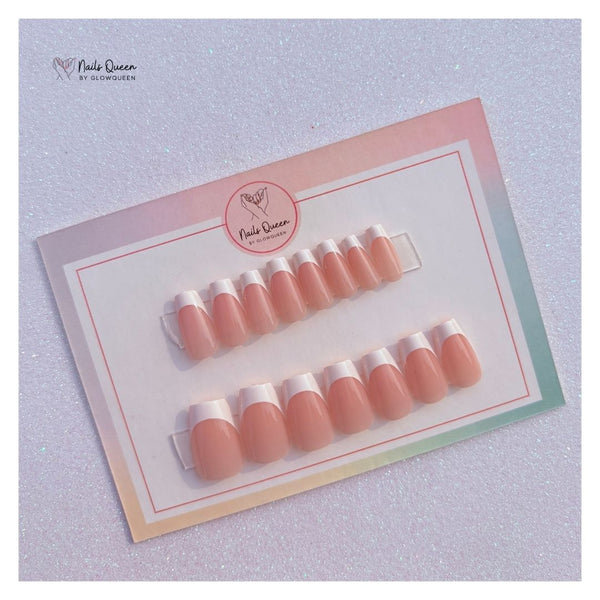 French Tips Ballerina Gel Press-ON Nails