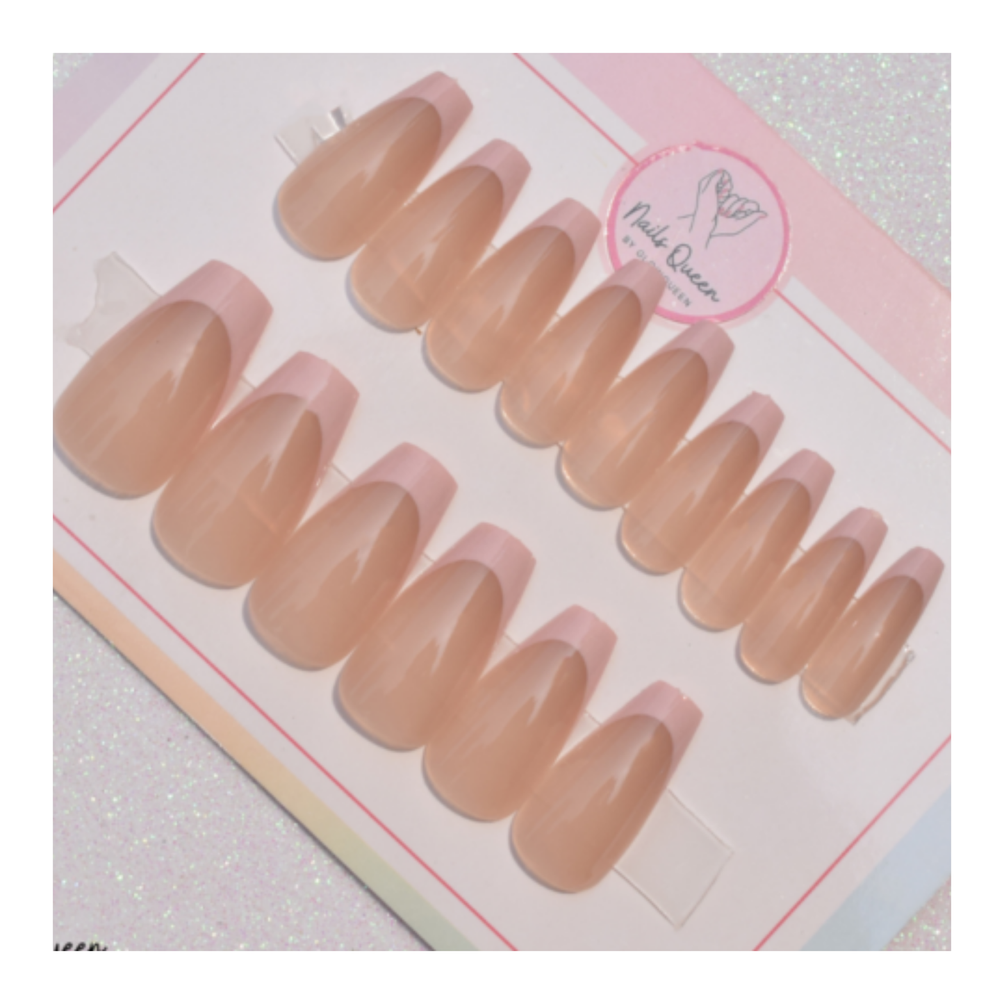 Ballerina Pink Tips Gel Nails