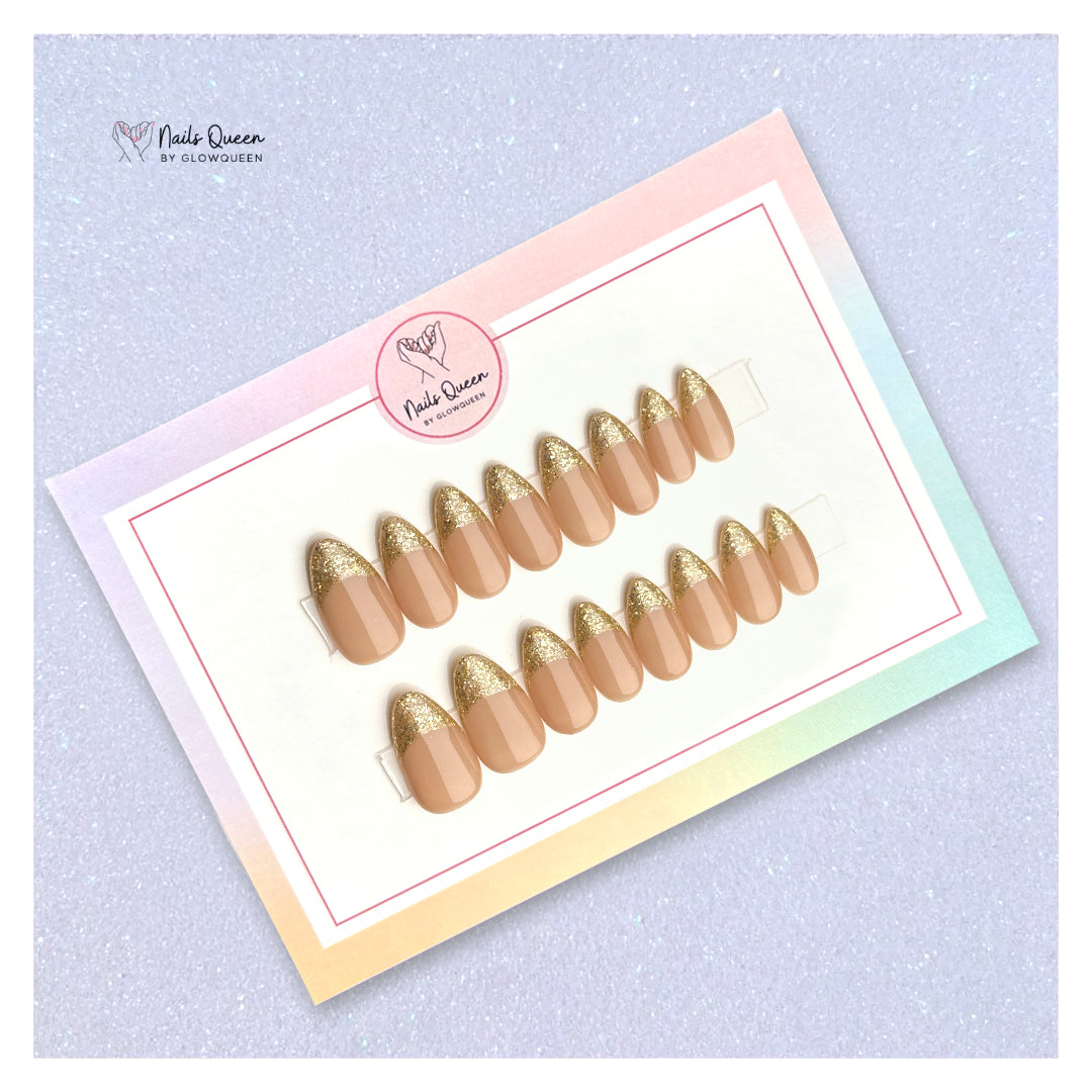 Glitter French Custom Handmade Nails