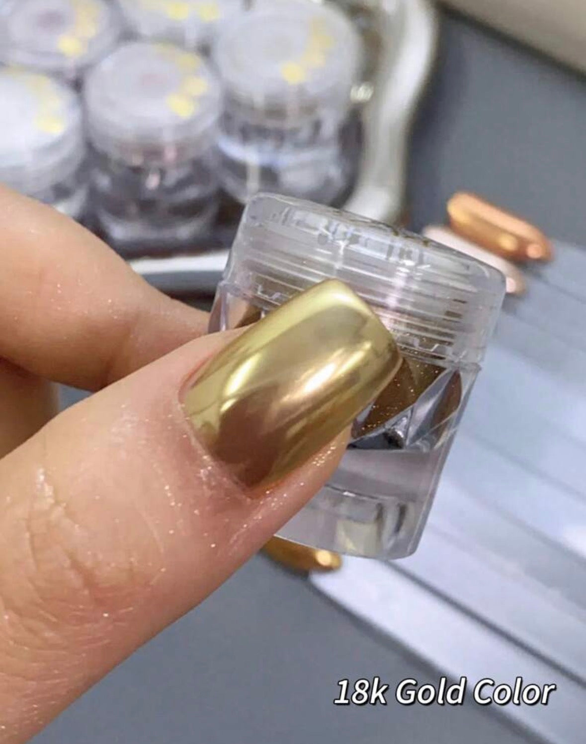 Chrome Powder for Nail Art – 18K Gold Shade