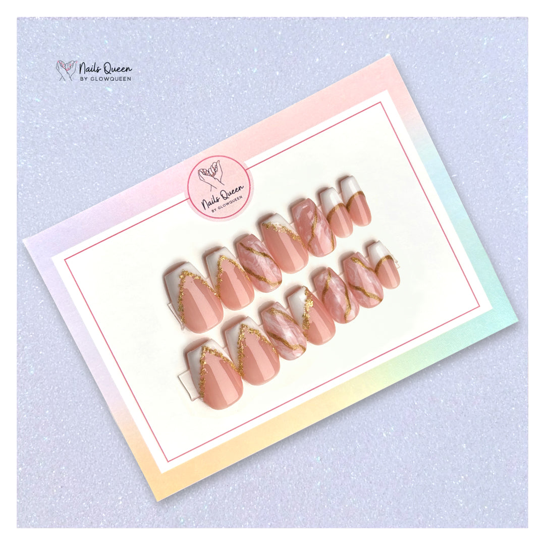 Soft Marble Custom Handmade Nails