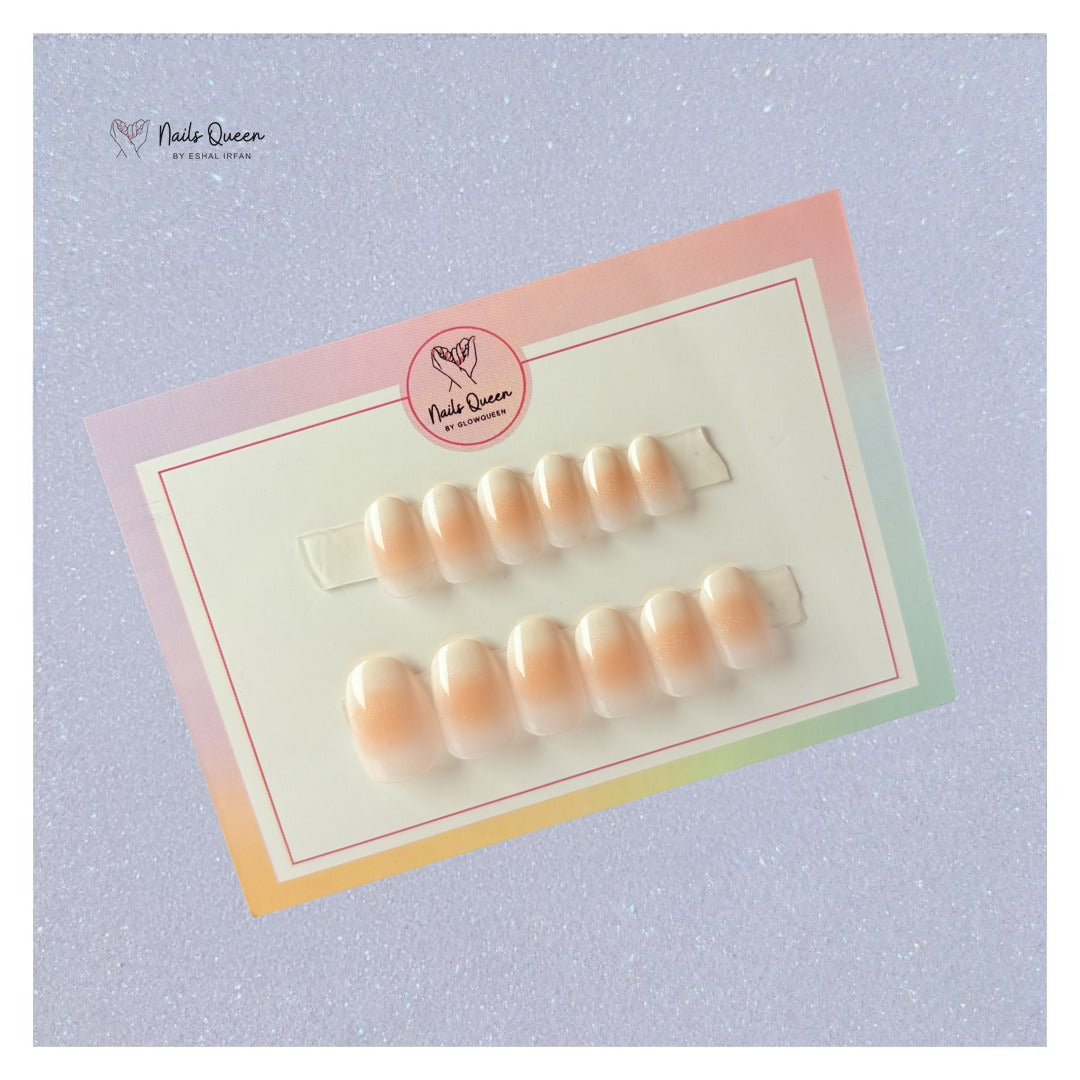 Sunset Blush Round synthetic nails