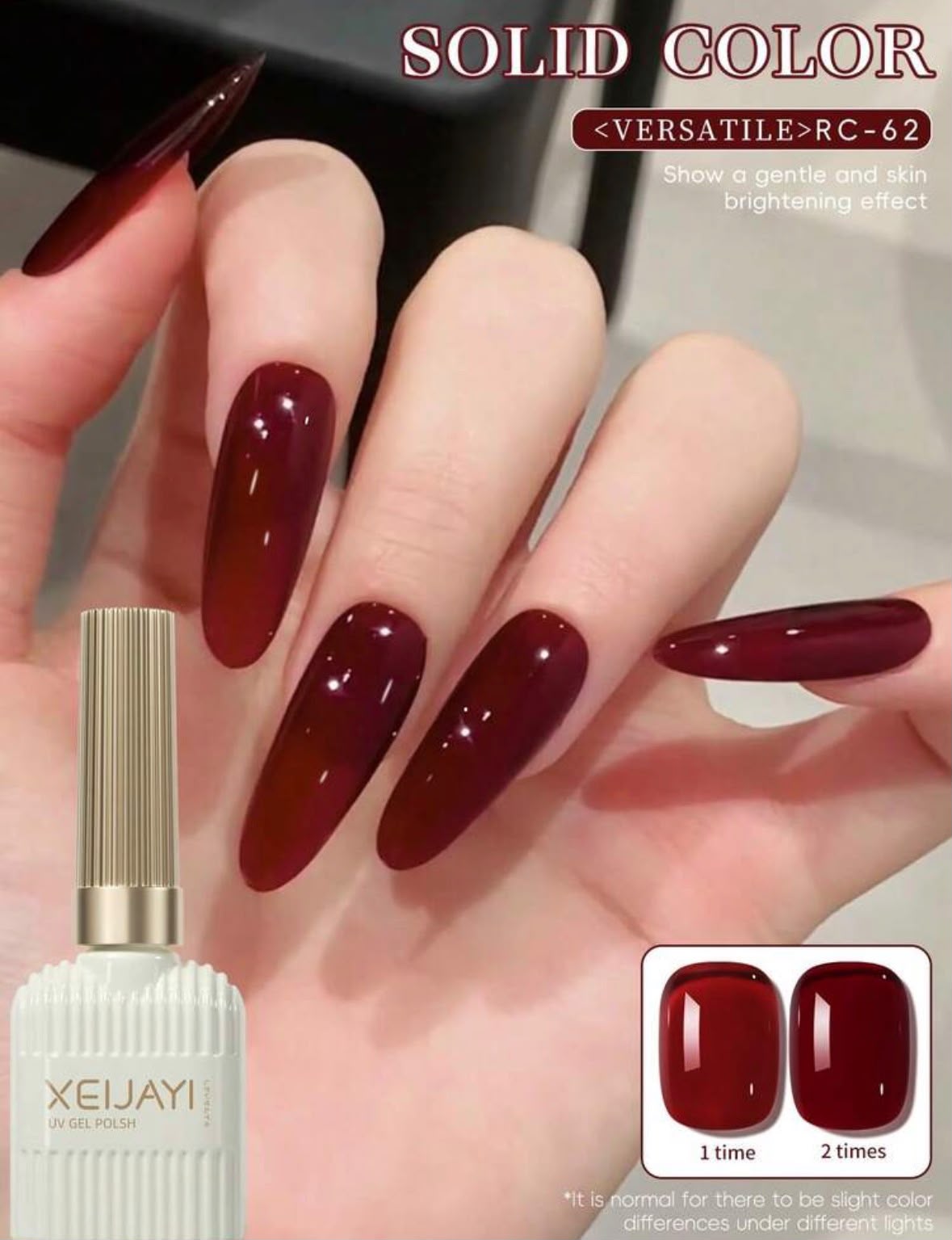 XEIJAYI Deep Red Gel Polish Shade62