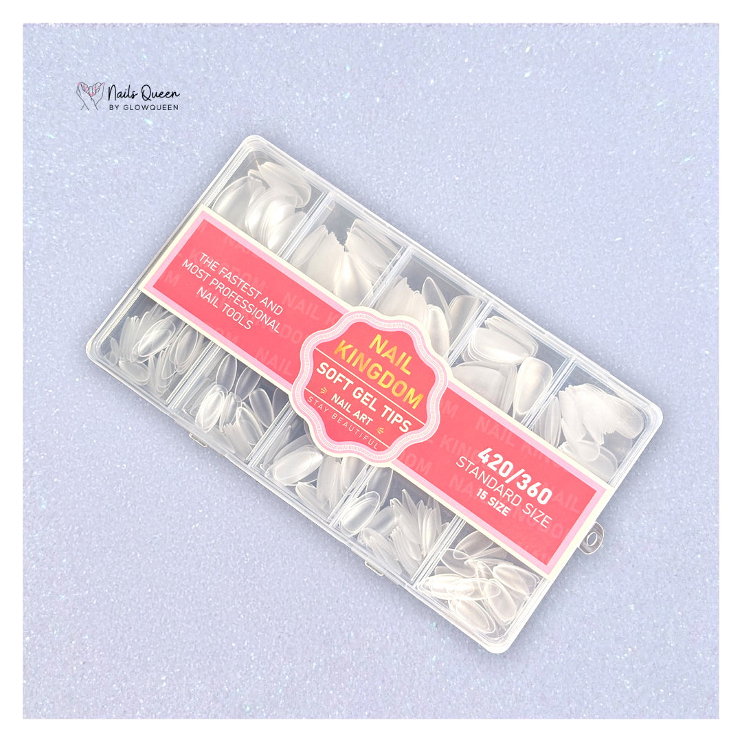 Small Almond Soft Gel Nail Tips Box - 420/360  pieces