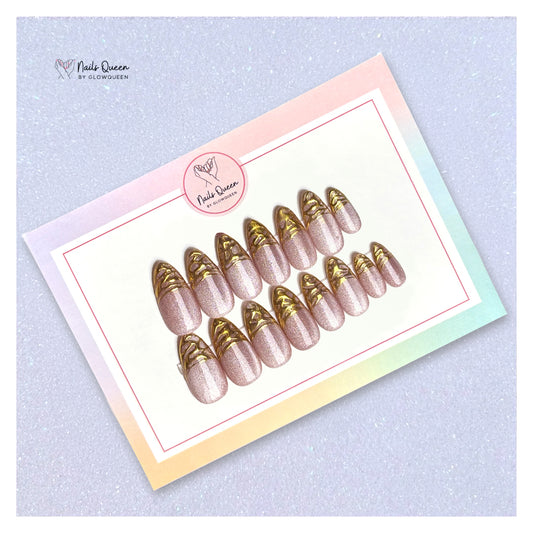 Chrome Cate eye Custom Handmade Nails