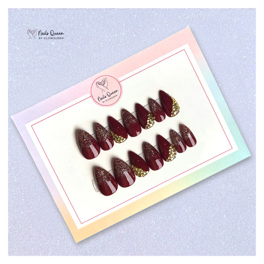 Red Bridal Custom Handmade Nails