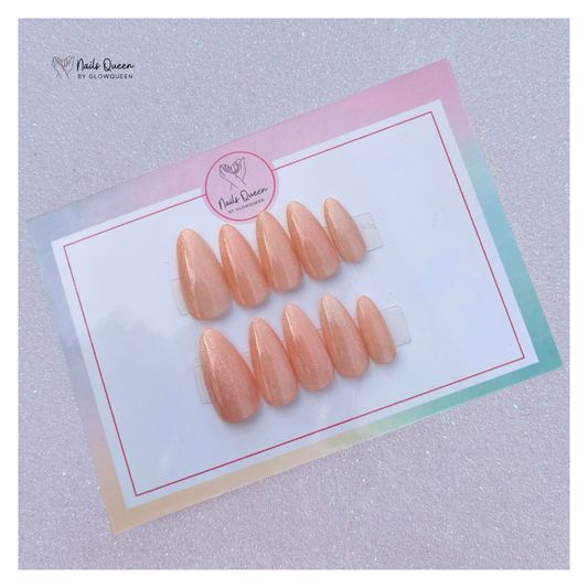 Cat eye almond handmade nails