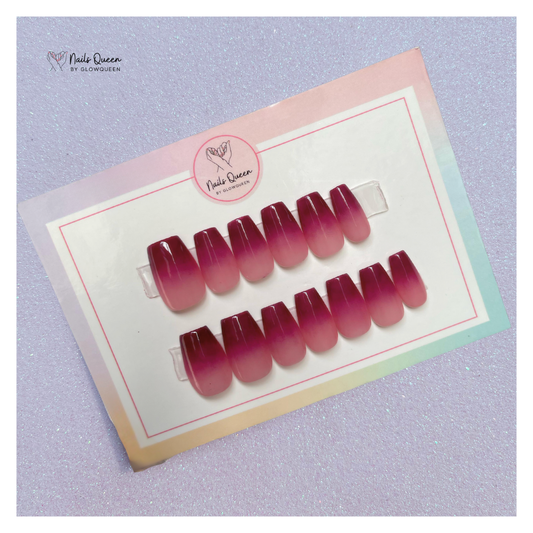Purple ombre handmade nails