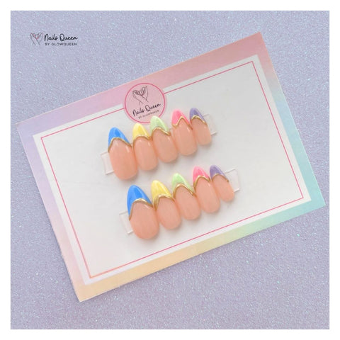 Pastel Crown Custom Handmade Nails