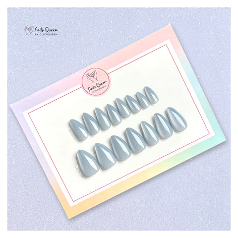 Aqua Cateye Synthetic Press-on Nails