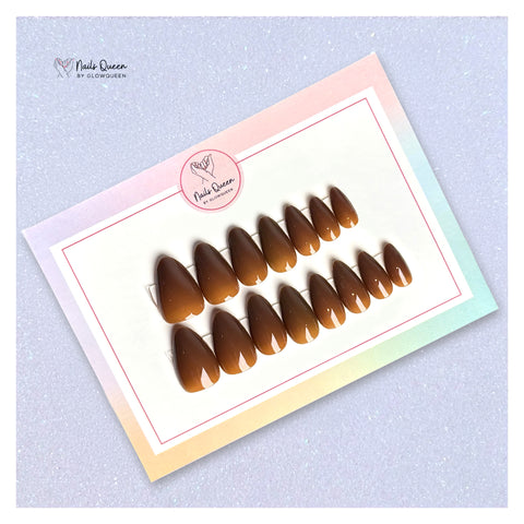 Chocolate Brown Synthetic Almond Press-on Nails