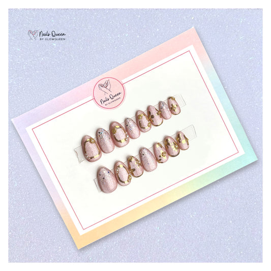 Chrome Rose Custom Handmade Nails