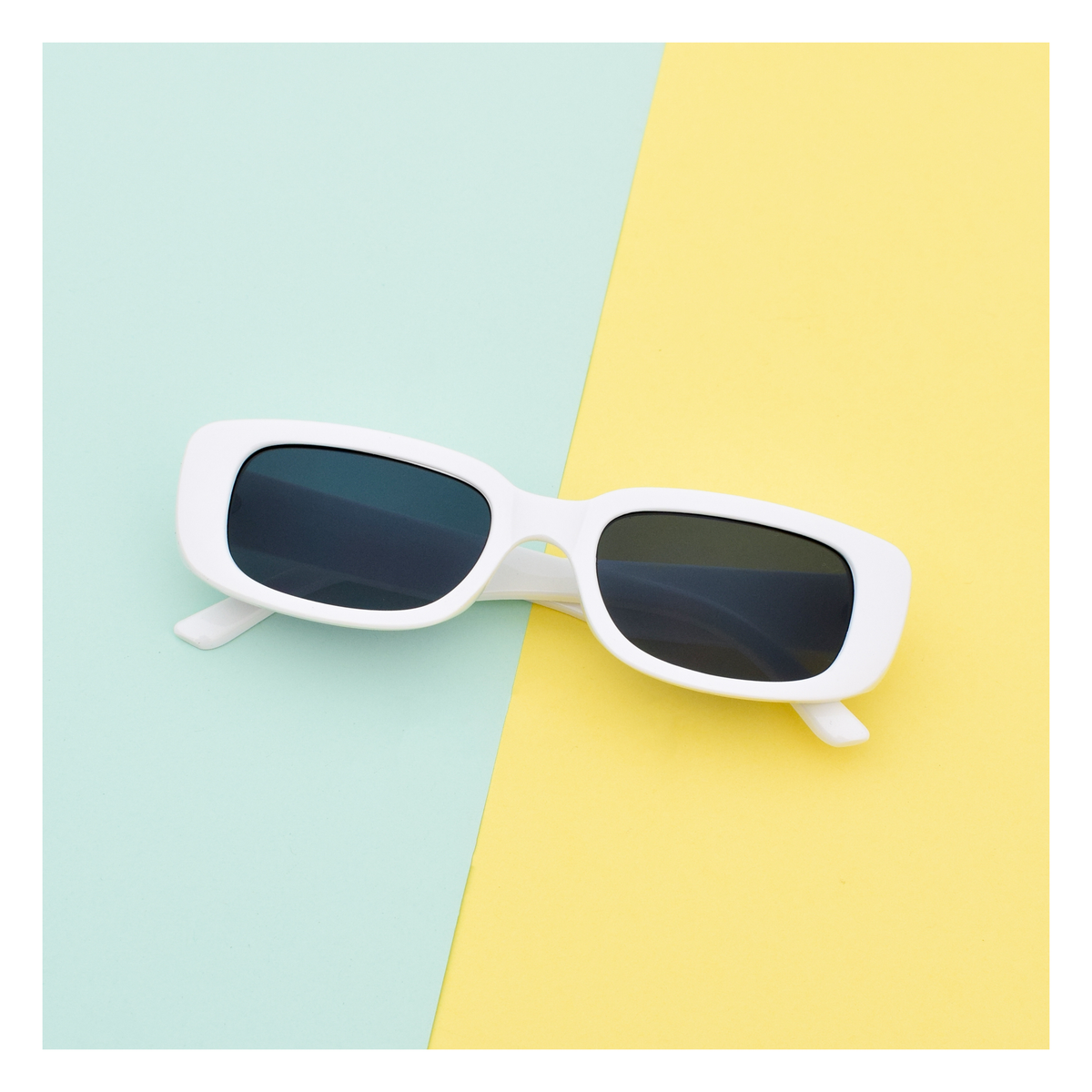 Square White Retro Sunglasses | Stylish Shades by NailsQueen