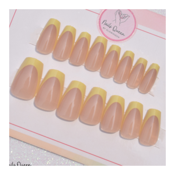 Ballerina Yellow Tips Gel Nails