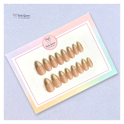 Glitter French Custom Handmade Nails