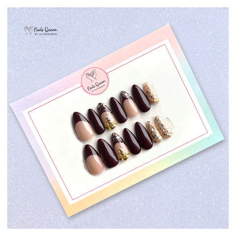 Glittery Rhinestone Bridal Custom Handmade Nails