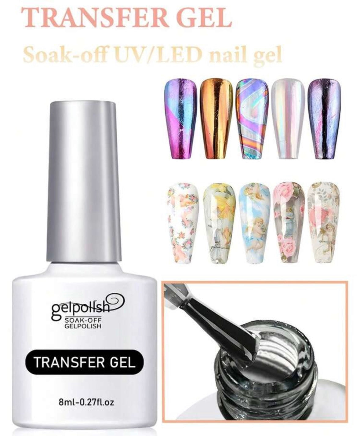 Transfer Foil Gel – Soak-Off UV/LED Nail Gel
