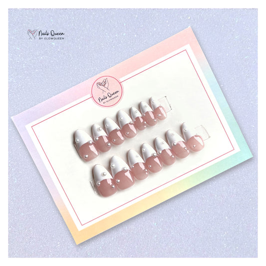 Pearl French Custom Handmade Nails