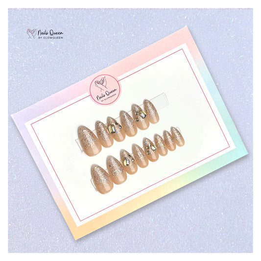 Rhinestone Glitter Custom Handmade Nails