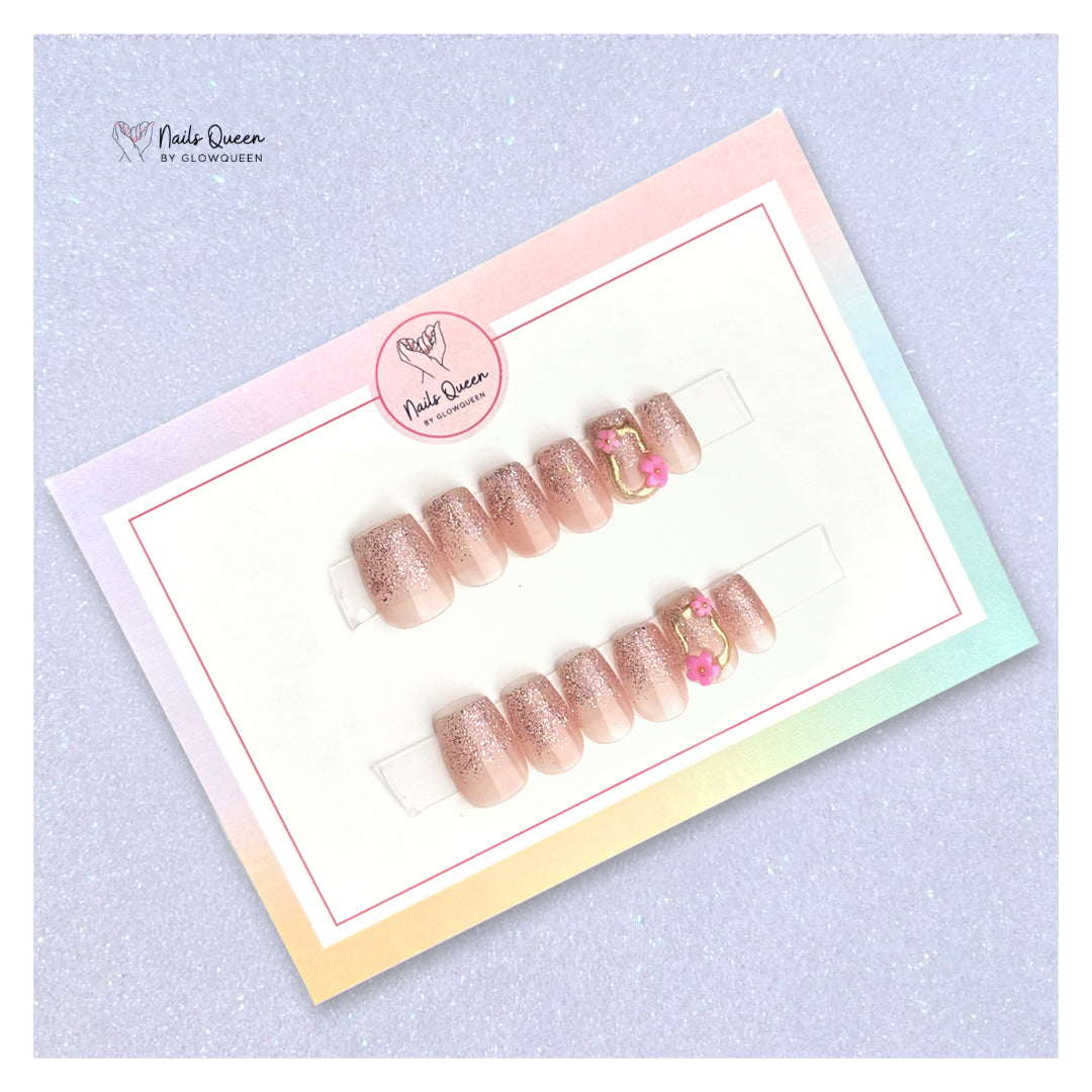 Rose charm Custom Handmade Nails