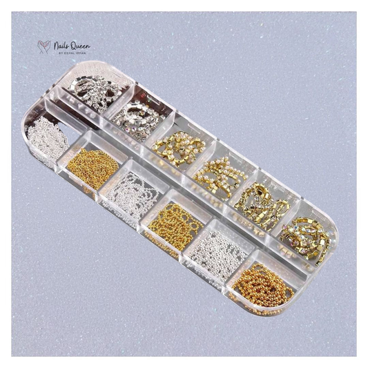 Rhinestone chains grid for nail decor