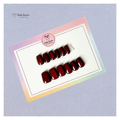 Vamp Red Small Square Synthetic Press-on Nails