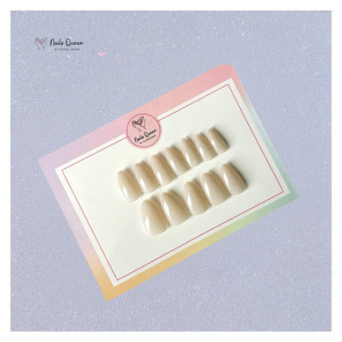 Pearl Glow Clean-Girl synthetic press-on nails