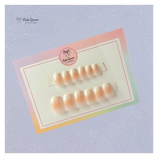 Sunset Blush Round synthetic nails