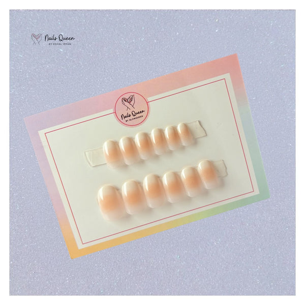 Sunset Blush Round synthetic nails