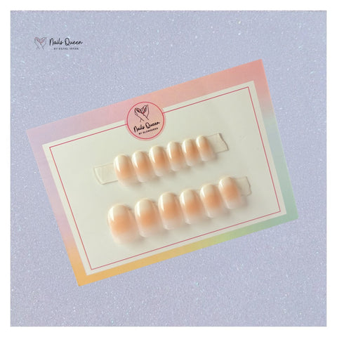Sunset Blush Round synthetic nails
