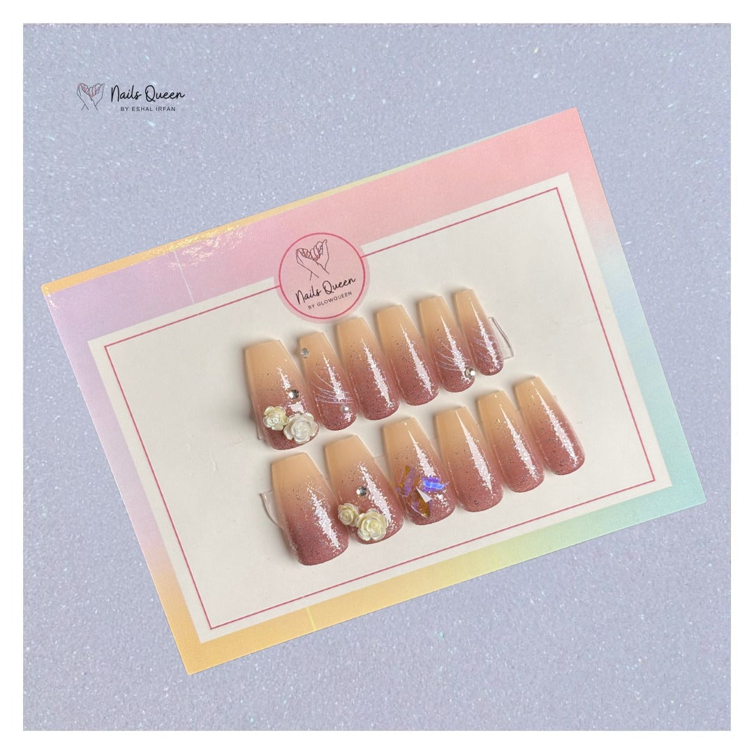 Coffee Ombre Synthetic Press-On Nails