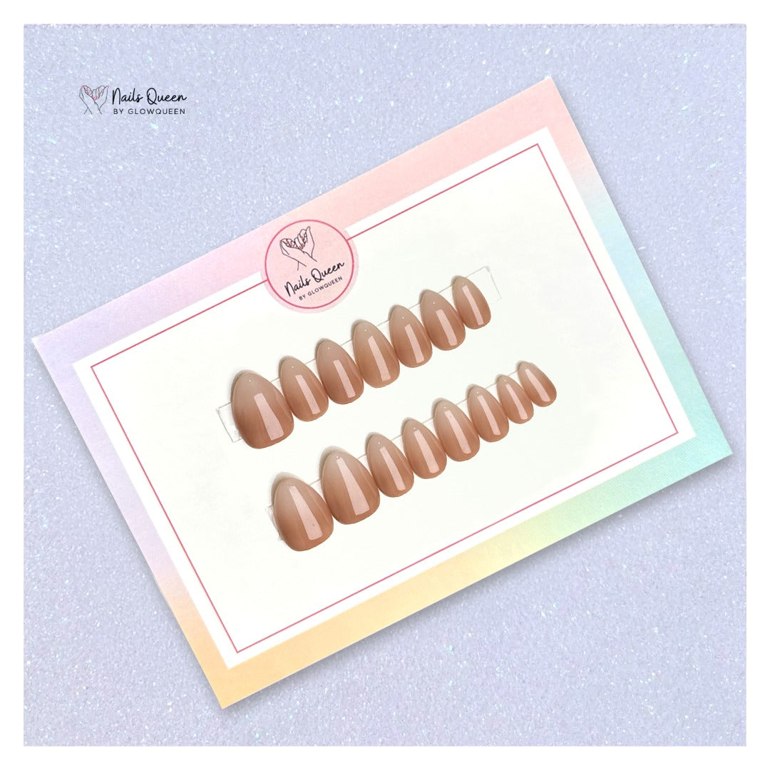 Brown Ombre Custom Handmade Nails