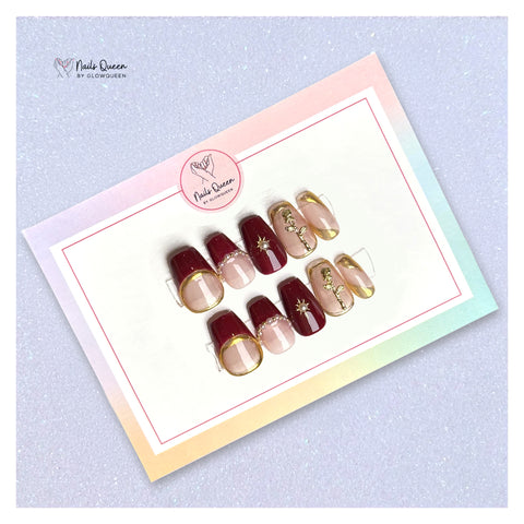 Red Rose Custom Handmade Nails